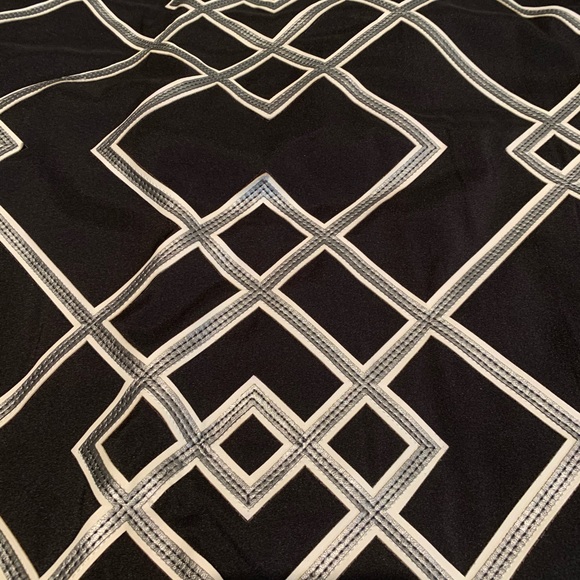 WHBM Black Pencil Skirt with Faux Leather Details - Picture 3 of 4